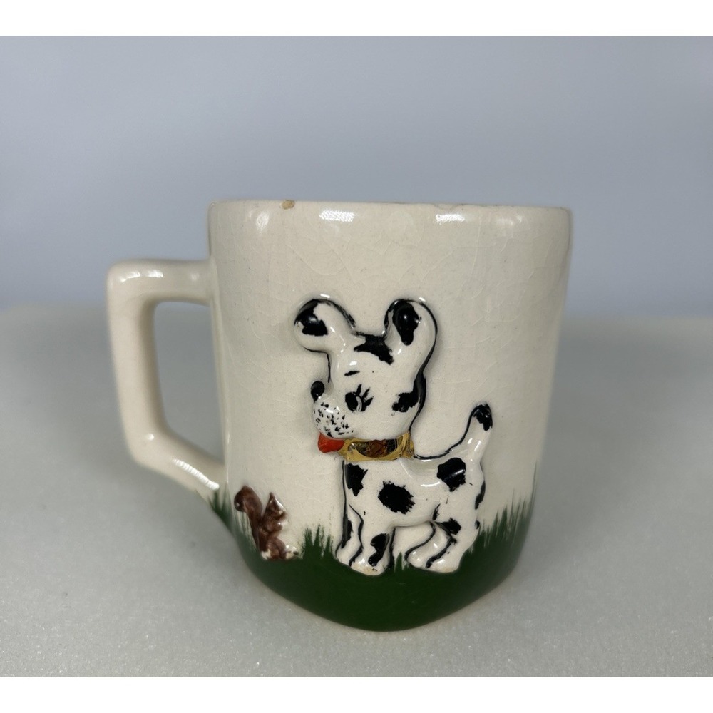 Vtg Child's Mug 3D Relief Hand Painted by Peg‎ 1956 for Tommy